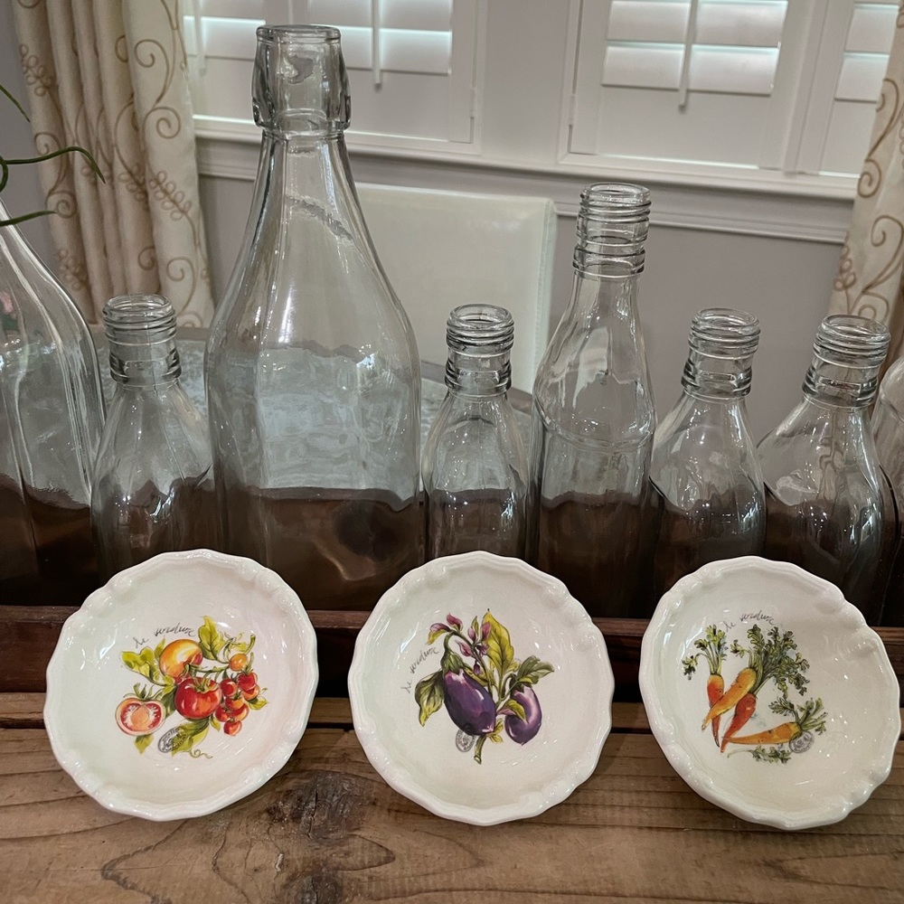 EFFETTI ITALY NEW MINI HAND PAINTED PINCH WHITE CERAMIC BOWLS